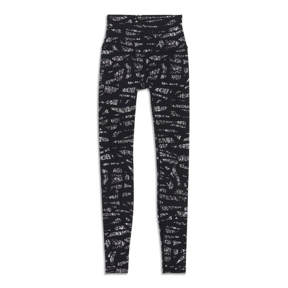 Lululemon Graphic Print Wunder Under High Rise Legging Graf Black White Size 6 - Picture 1 of 6